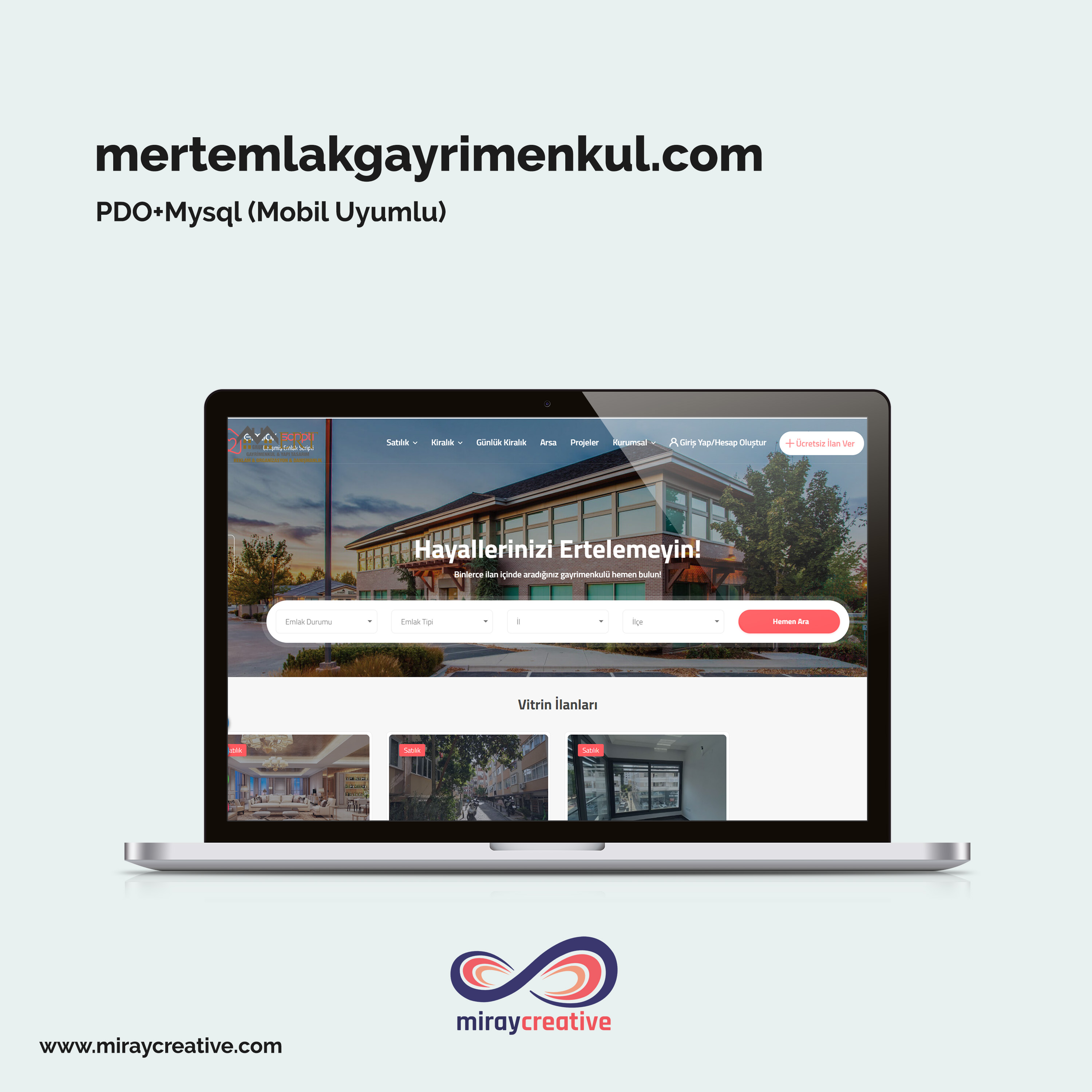 Mert Emlak web yazılım ve ilan entegrasyon hizmeti tamamlandı